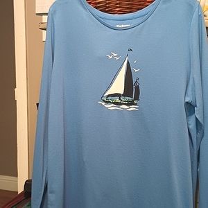 Kim Rogers Long Sleeved Embellished Sailboat Top